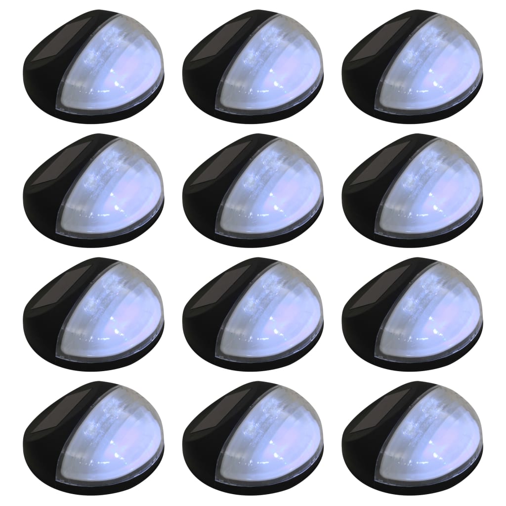 Vidaxl LED wall lamps Solar Round Black 12 sts