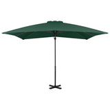 Vidaxl Cantilever Parasol with Aluminum Pole 250x250 cm Green