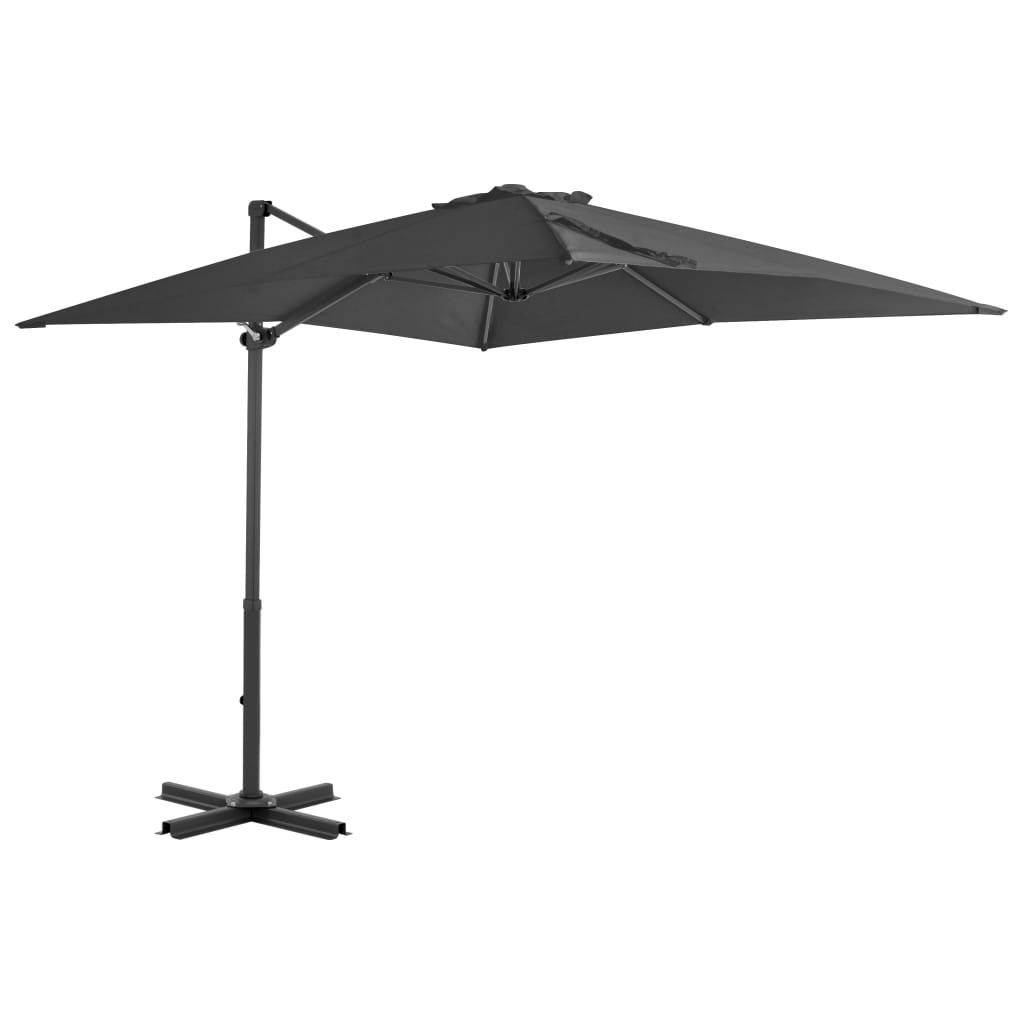 Vidaxl -schwimmendem Parasol mit Aluminiumpol 250 x 250 cm Anthrazit -Gelenkt