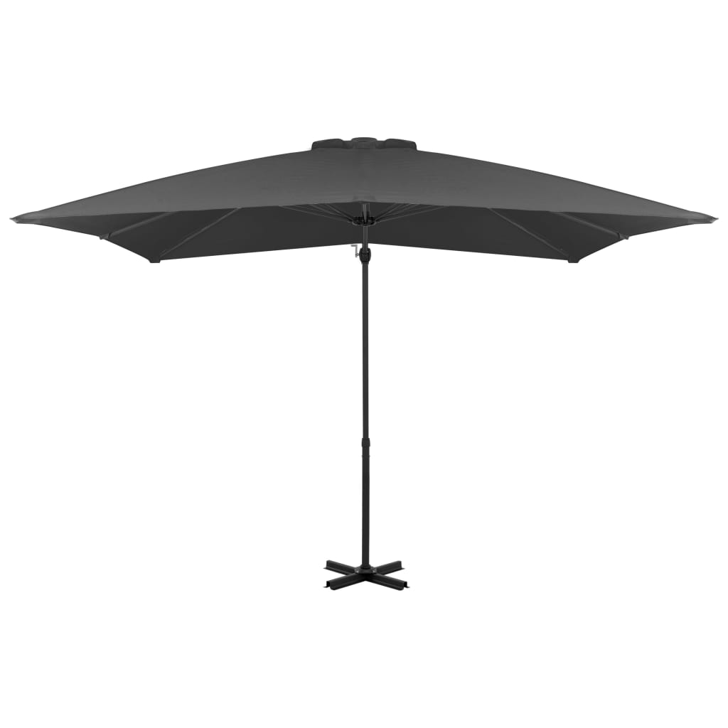 Vidaxl -schwimmendem Parasol mit Aluminiumpol 250 x 250 cm Anthrazit -Gelenkt