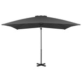 Vidaxl -schwimmendem Parasol mit Aluminiumpol 250 x 250 cm Anthrazit -Gelenkt