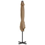 Vidaxl Parasol flottant avec poteau en aluminium 250x250 cm taupe