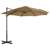 Vidaxl -schwimmendes Parasol mit Aluminiumpol 300 cm Taupe