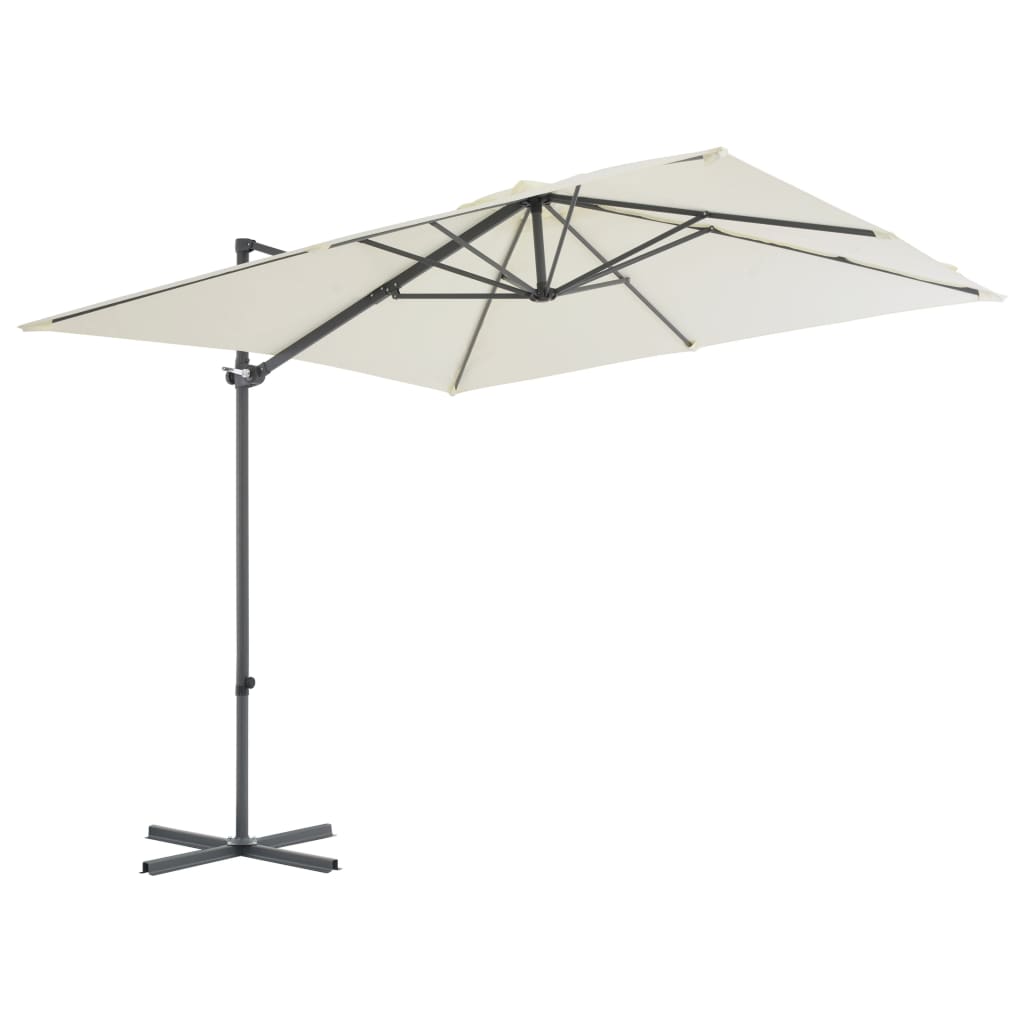 Vidaxl Parasol flottant avec poteau en acier 250x250 cm sable -colored