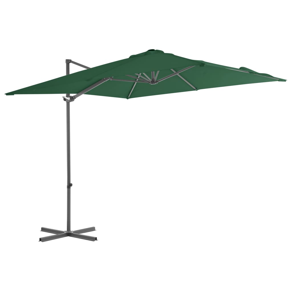 Vidaxl Floating parasol with steel pole 250x250 cm green