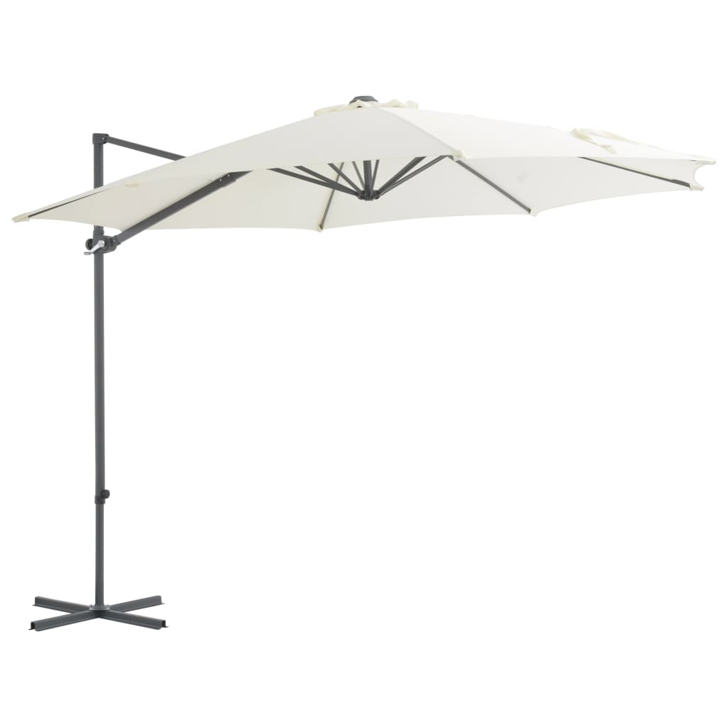 Vidaxl Floating parasol with steel pole 300 cm sand -colored