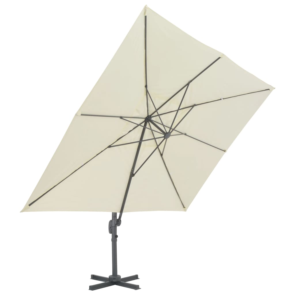 Vidaxl Floating parasol with aluminum pole 400x300 cm sand -colored