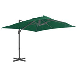 Vidaxl pływający parasol z aluminiowym biegunem 300x300 cm zielonym