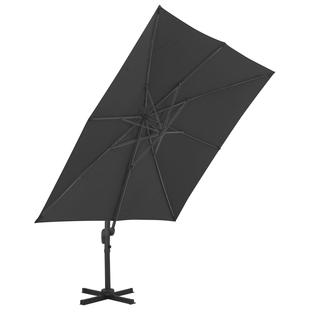 Vidaxl plovoucí parasol s hliníkovým pólem 300x300 cm antracitu barevný