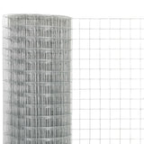 Vidaxl chicken wire 25x0.5 m galvanized steel silver colored