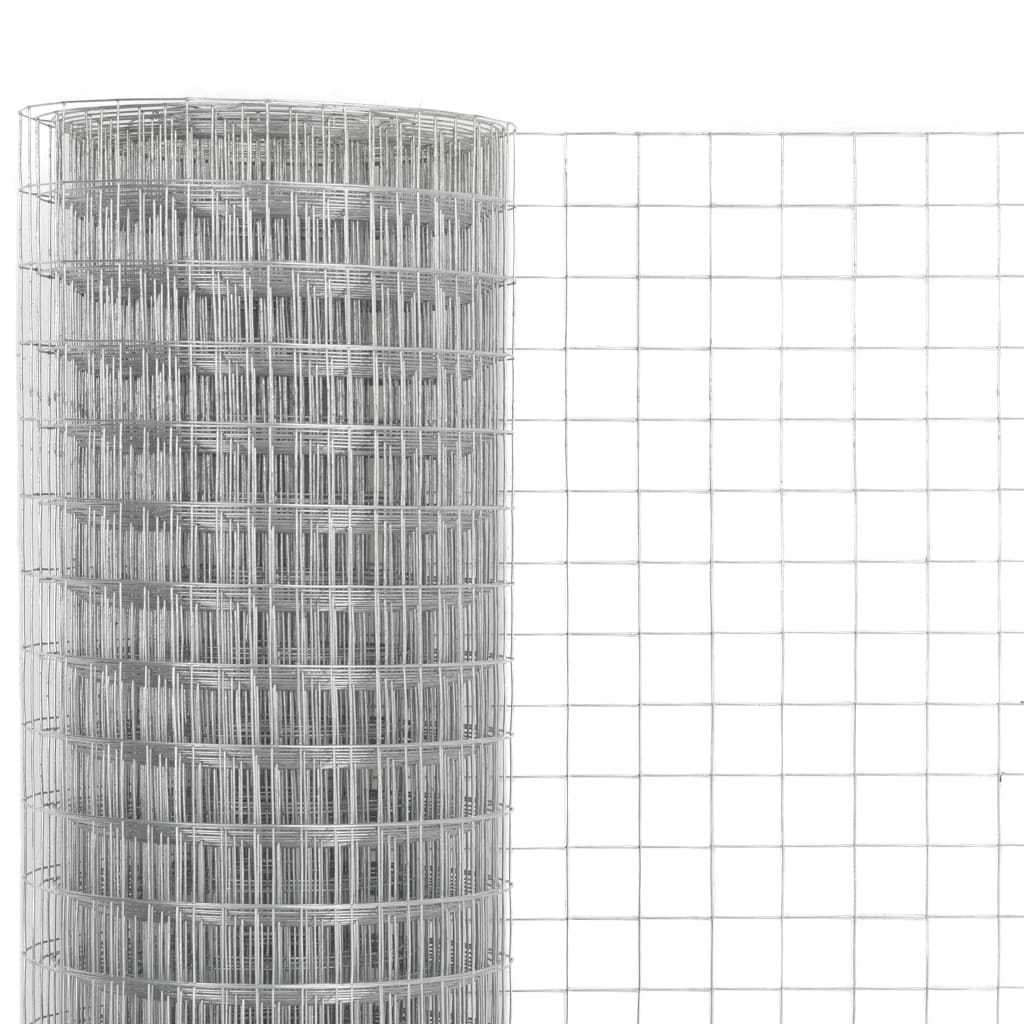 Vidaxl chicken wire 25x0.5 m galvanized steel silver colored