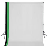 Vidaxl Photo Studio Set Se 3 bavlněné pozadí a rámem 3x3 m