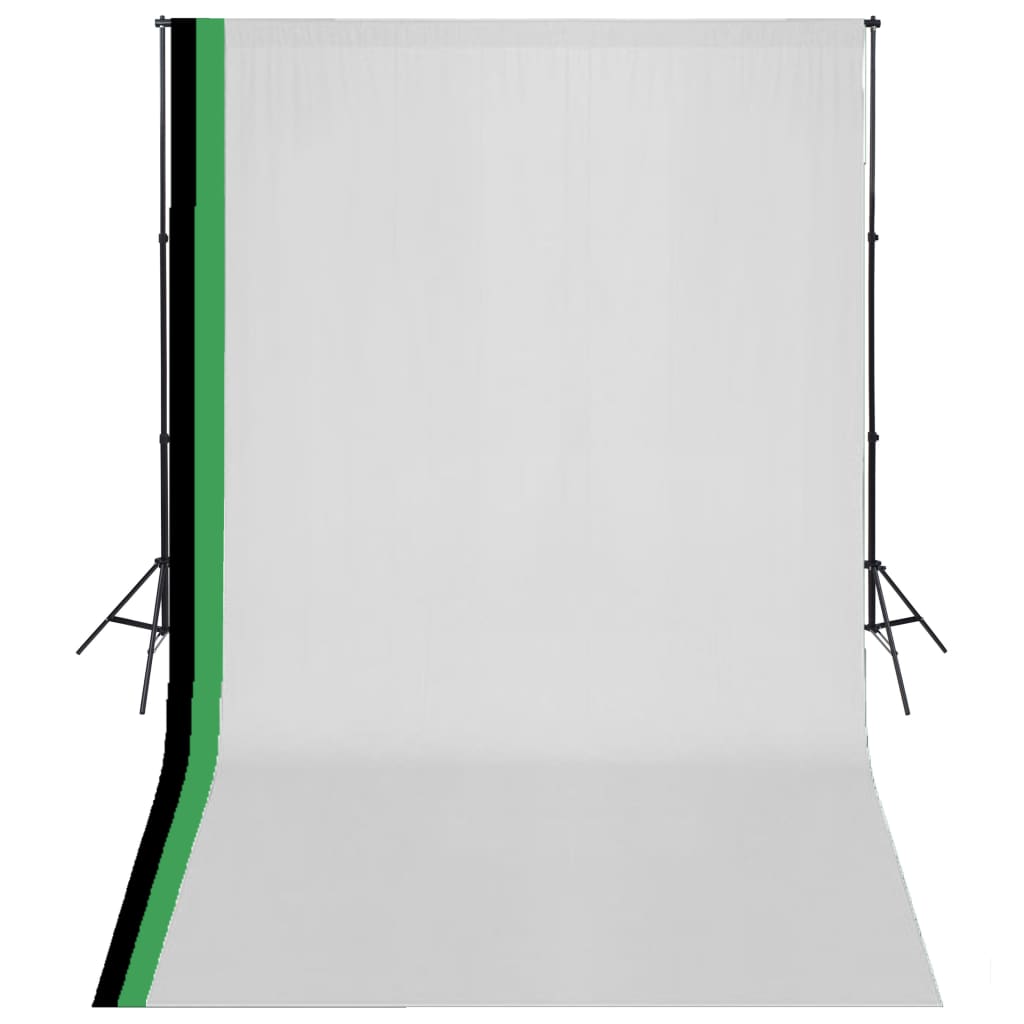Vidaxl Photo Studio Set Se 3 bavlněné pozadí a rámem 3x5 m