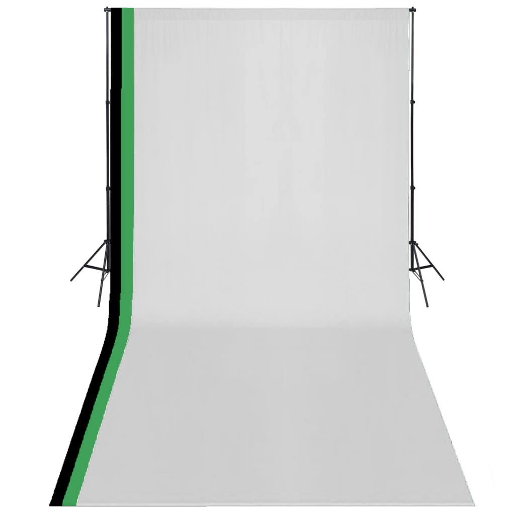 Vidaxl Photo Studio Set Se 3 bavlněné pozadí a rámem 3x6 m