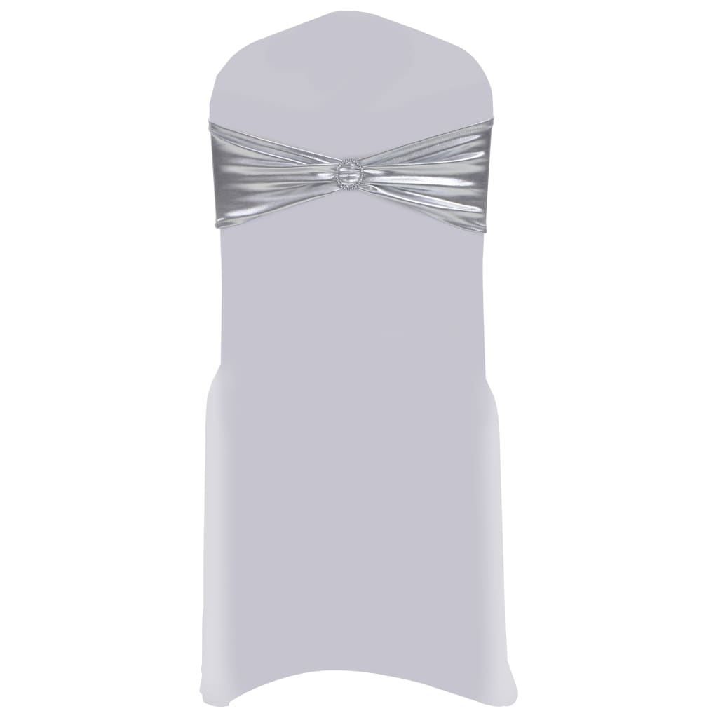Vidaxl 25 st Stoellint with diamond stretch silver