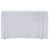 Vidaxl 2 tais de tabela de tabela esticar com saia 120x60.5x74 cm branco