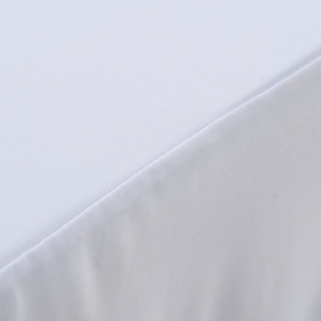 Vidaxl 2 tais de tabela de tabela esticar com saia 120x60.5x74 cm branco