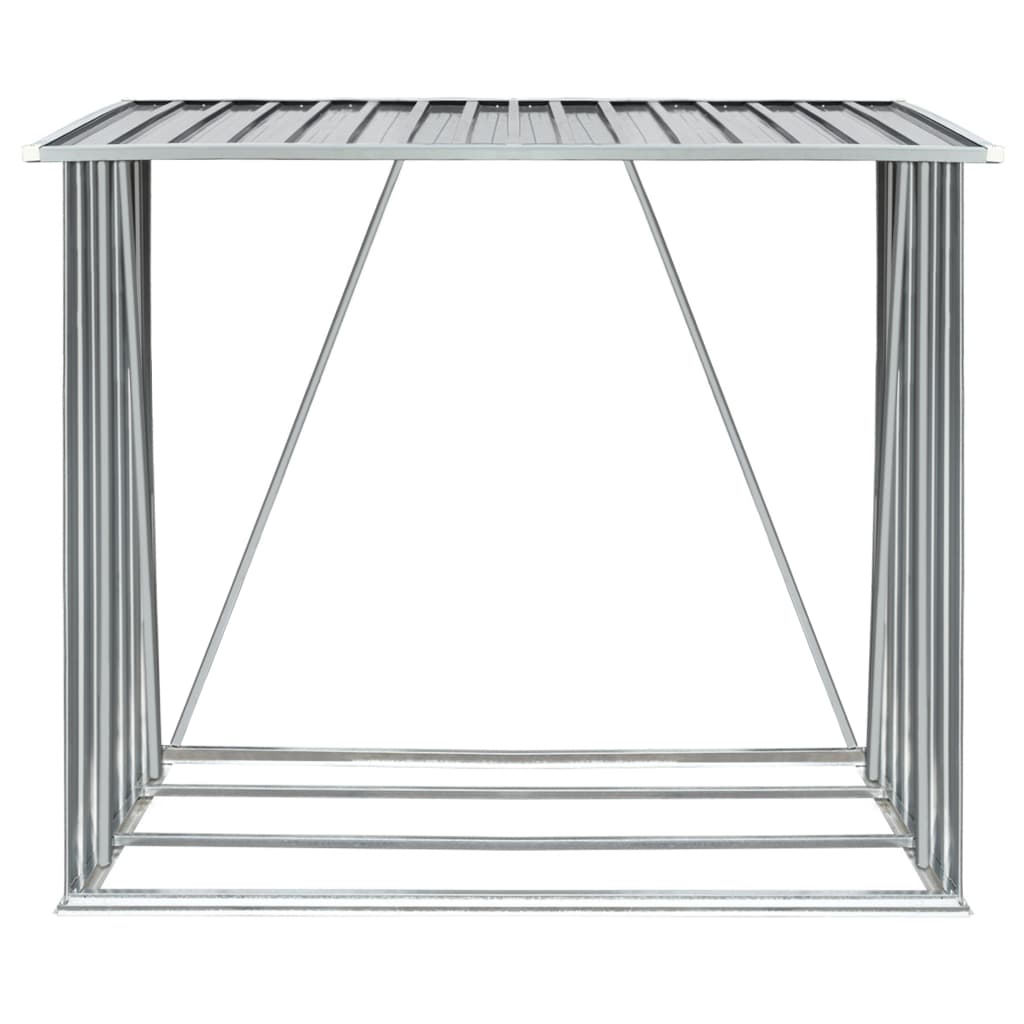 Vidaxl brænde skur 163x83x154 cm galvaniseret stålgrå