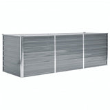 Vidaxl Raised Planter 240x80x77 cm Galvanized Steel Grey