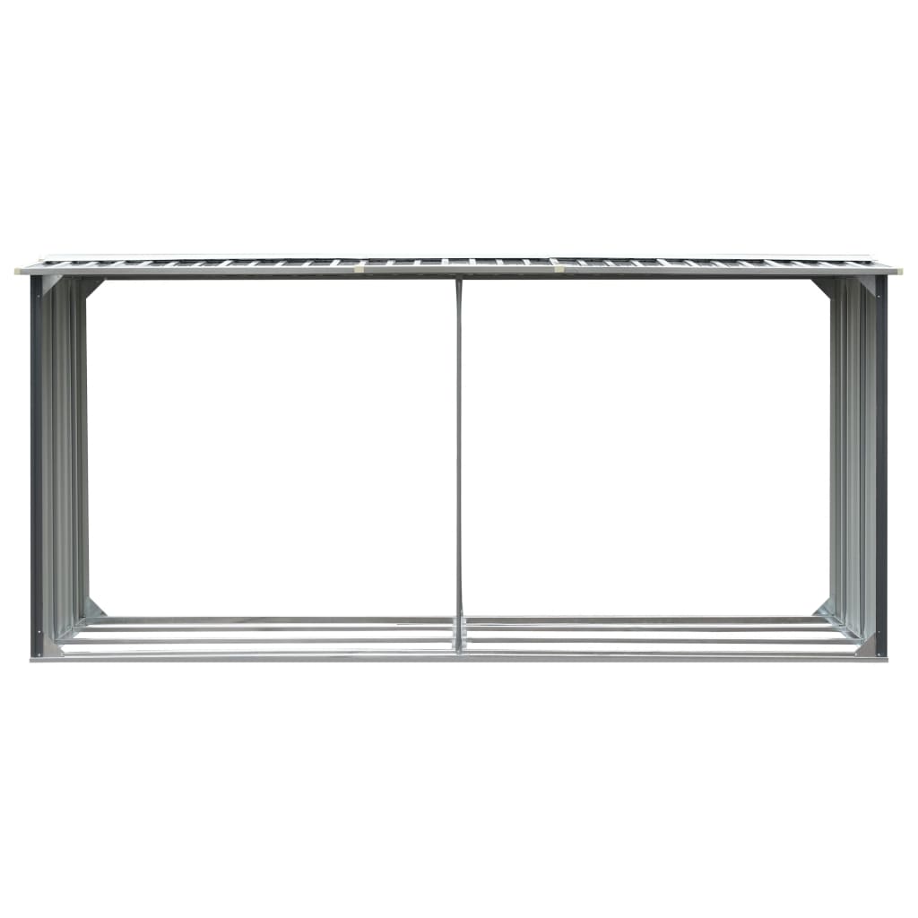 Vidaxl brænde skur 330x92x153 cm galvaniseret stålgrå