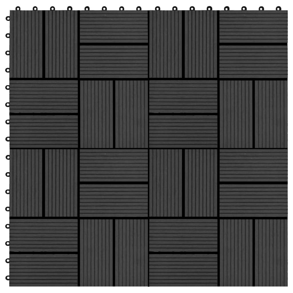 Vidaxl patio tiles 30x30 cm 1 m² hkc black 11 pcs