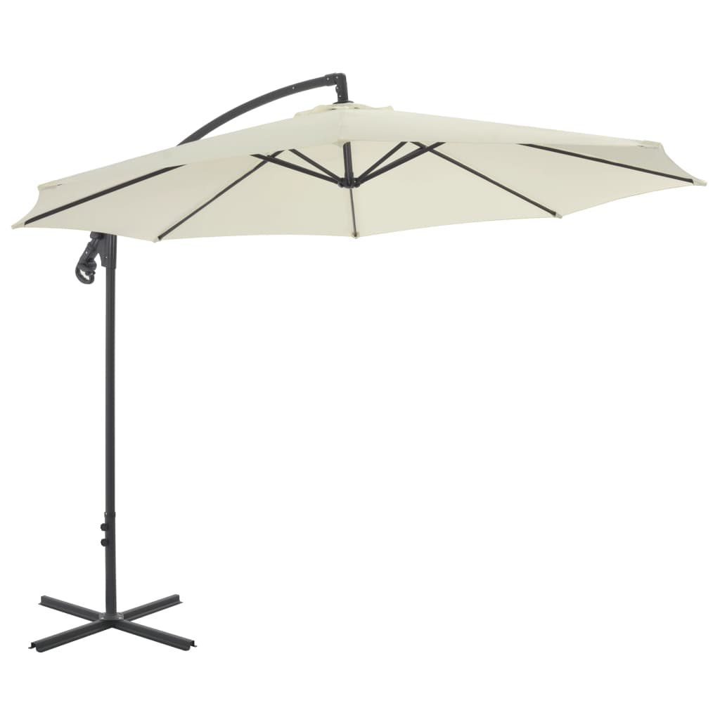 Vidaxl flytende parasol med stålstang 300 cm sand -farget