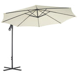 Vidaxl flytende parasol med stålstang 300 cm sand -farget