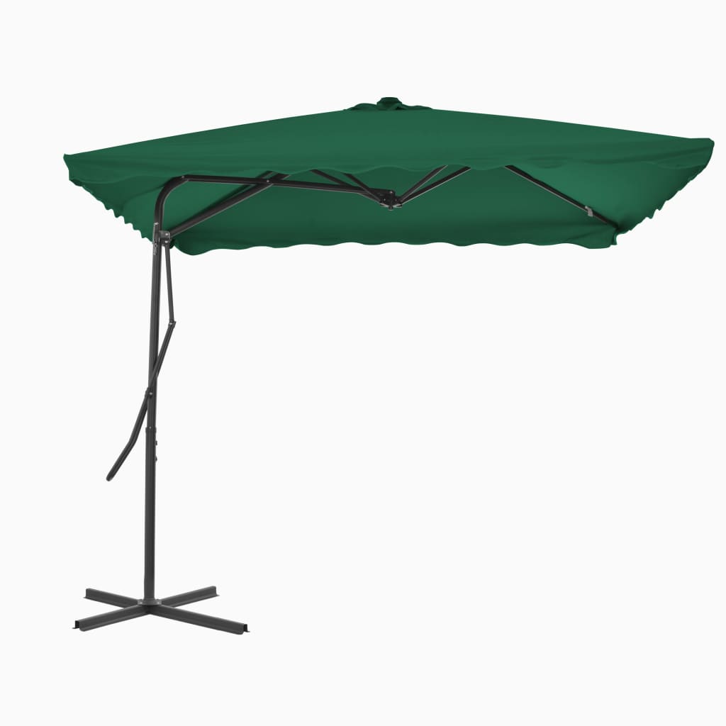 Vidaxl parasol with steel pole 250x250 cm green