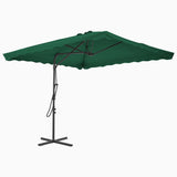 Vidaxl parasol with steel pole 250x250 cm green