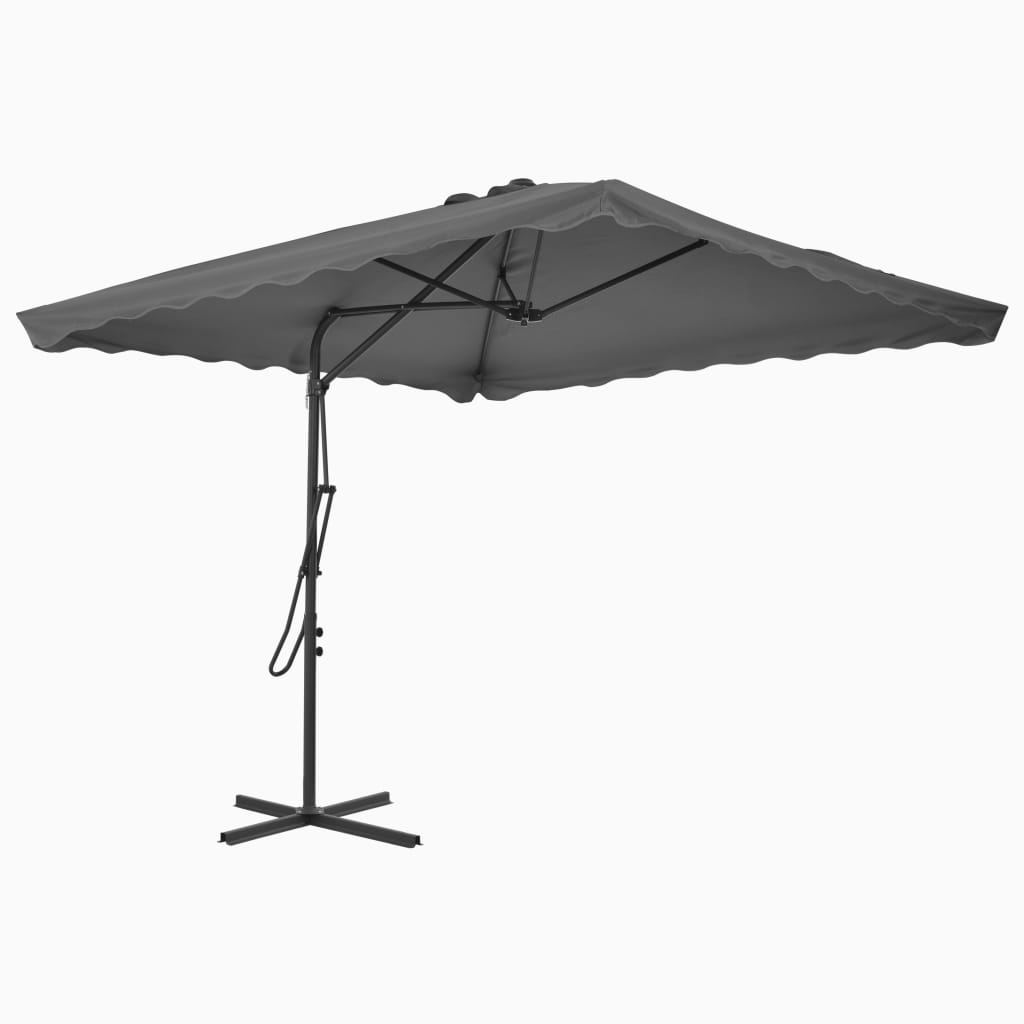 Vidaxl -parasol med stålstang 250x250 cm Antracitt