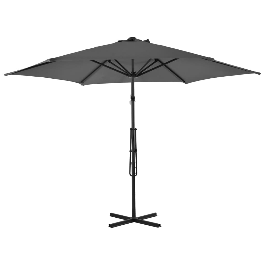 Vidaxl -parasol med stålstang 300 cm Antracitt