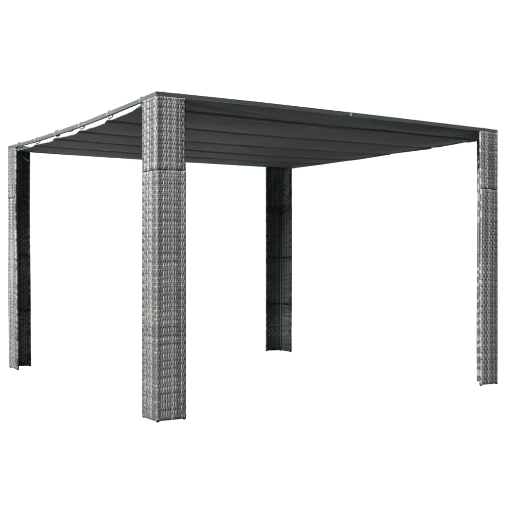 Vidaxl Arbor med tak 300x300x200 cm poly rattan grå och antracit