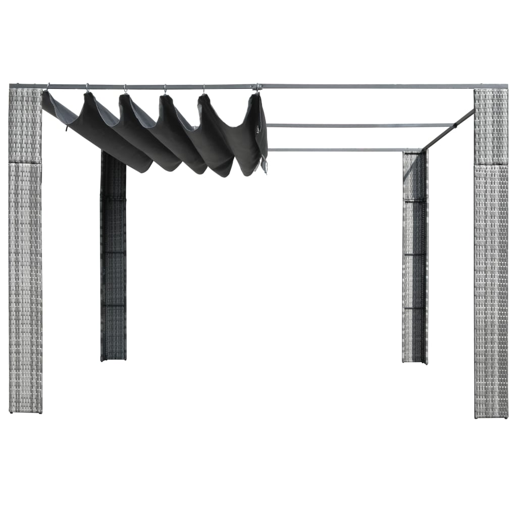 Vidaxl Arbor med tak 300x300x200 cm poly rattan grå och antracit