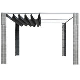 Vidaxl Arbor med tak 300x300x200 cm poly rattan grå och antracit