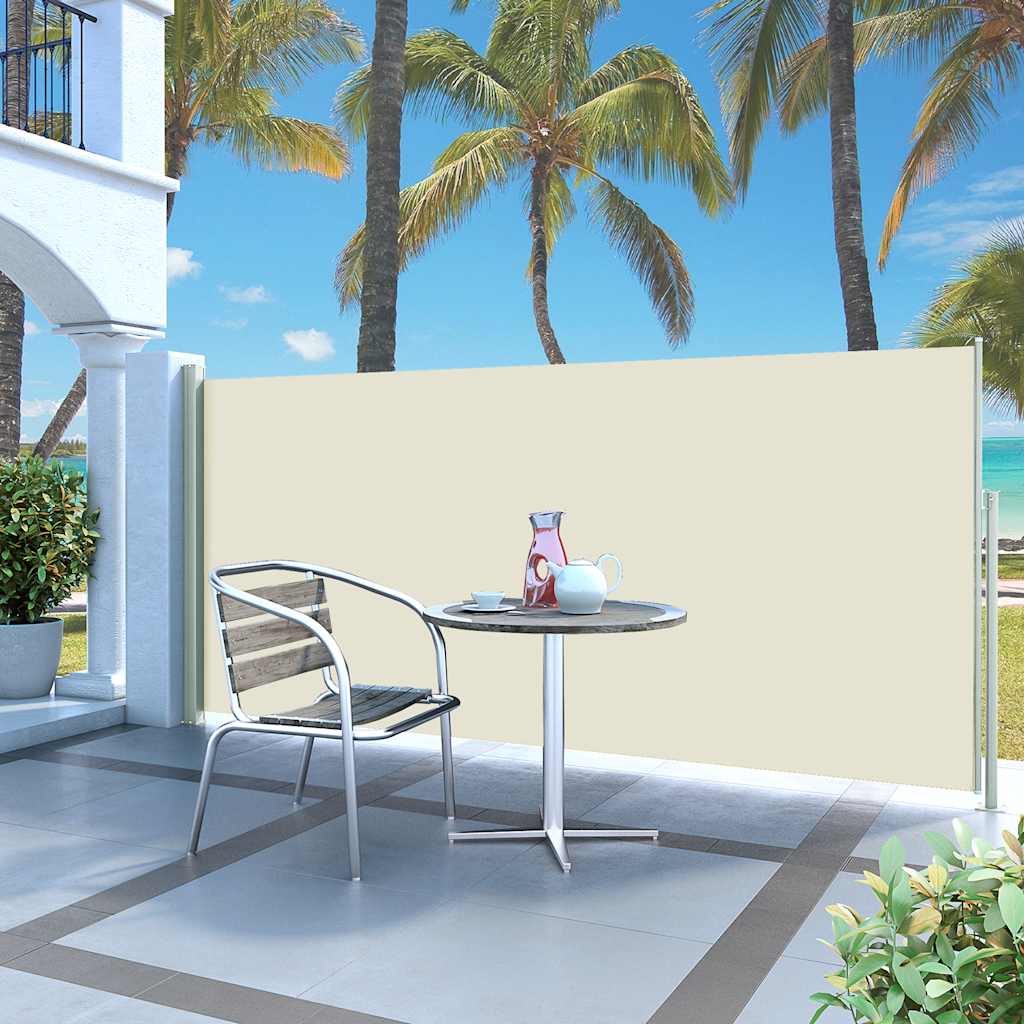 VidaXL Windshield Extendable 120x300 cm cream