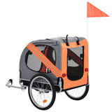 Vidaxl hondenfietstrailer oranje en grijs