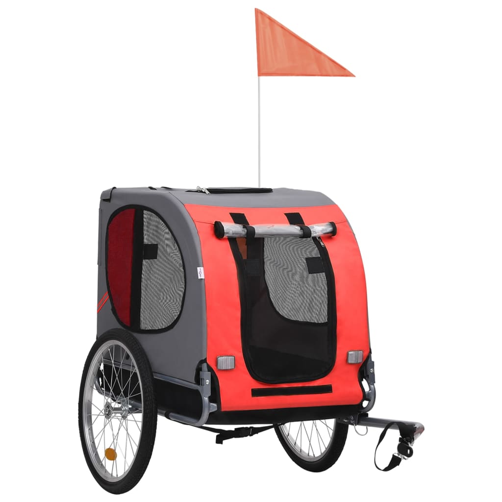 Vidaxl Dog Bike Trailer rot und schwarz