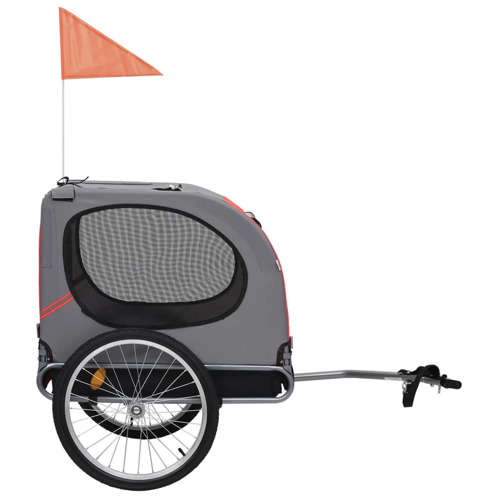 Vidaxl Dog Bike Trailer rot und schwarz