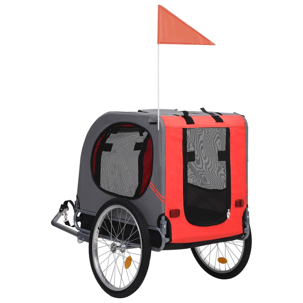 Vidaxl Dog Bike Trailer rot und schwarz