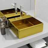 Vidaxl washbasin with overflow 41x41x15 cm ceramic gold-colored
