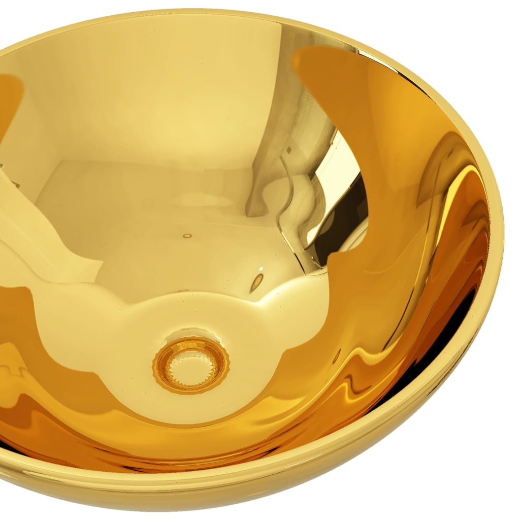 VidaXL Washbasin 32.5x14 cm Ceramic gold colored