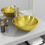 VidaXL Washbasin 32.5x14 cm Ceramic gold colored