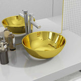 VidaXL Washbasin 28x10 cm Ceramic gold colored