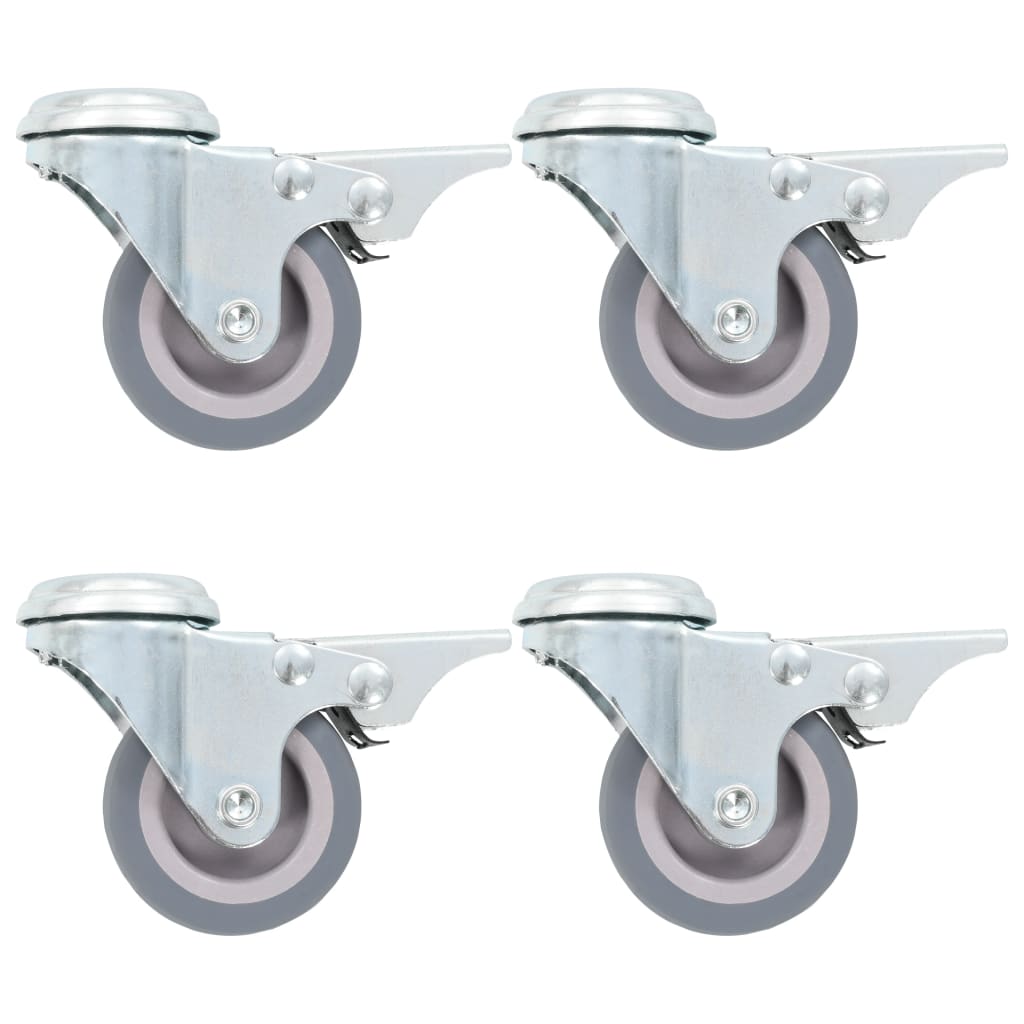 Vidaxl swivel wheels with bolt holes and double brakes 4 st 50 mm