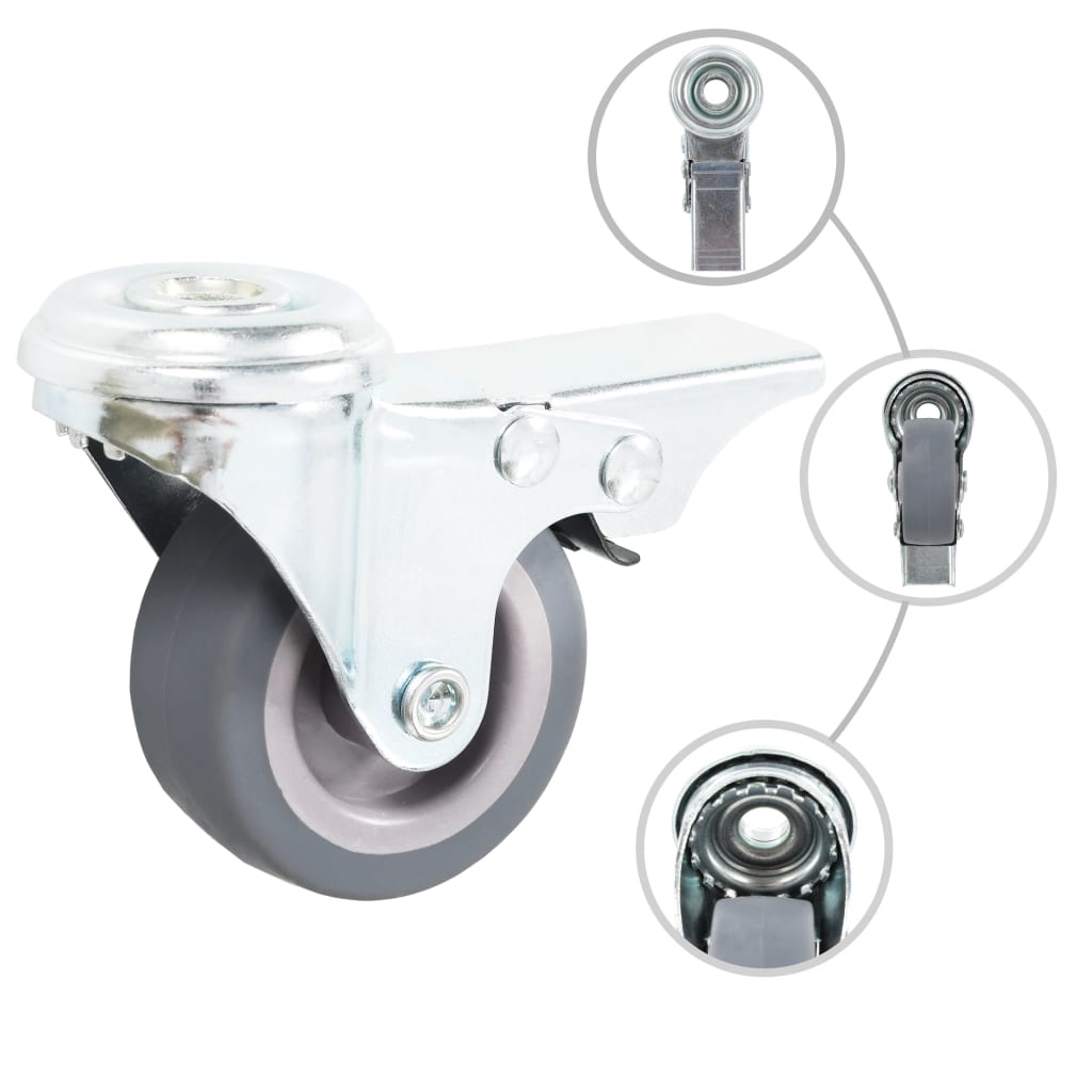 Vidaxl swivel wheels with bolt holes and double brakes 4 st 50 mm