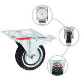 Vidaxl vrtljiva platišča z dvojnimi zavorami 4 pcs 75 mm