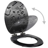 Vidaxl toilet seat with soft-close lid water drop MDF
