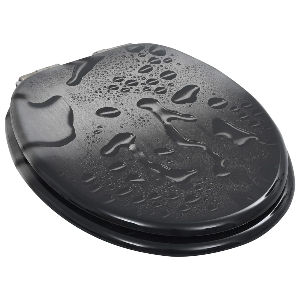 Vidaxl toilet seat with soft-close lid water drop MDF