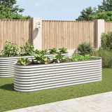 VIDAXL -Pflanzer erhöhte 320x80x81 cm verzinkte Stahl Silber