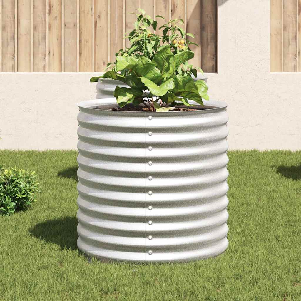 Vidaxl Planter huet 80x80x81 cm galvaniséiert Stol Sëlwer
